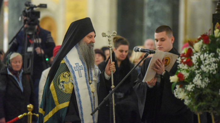 Patrijarh Porfirije služio moleban za Srbe sa Kosova u Hramu Svetog Save