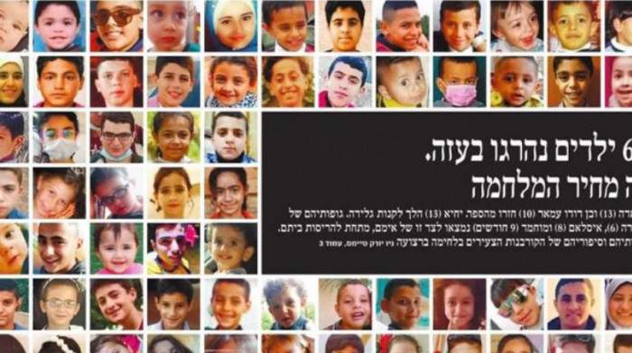 Izraelske novine na naslovnici objavile fotografije dece ubijene u Gazi: "Ovo je cena rata"