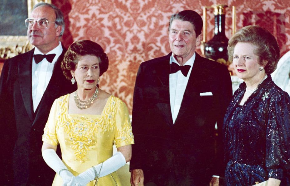 Kraljica Elizabeta II, Helmut Hol, Magaret Tačer, Ronald regan