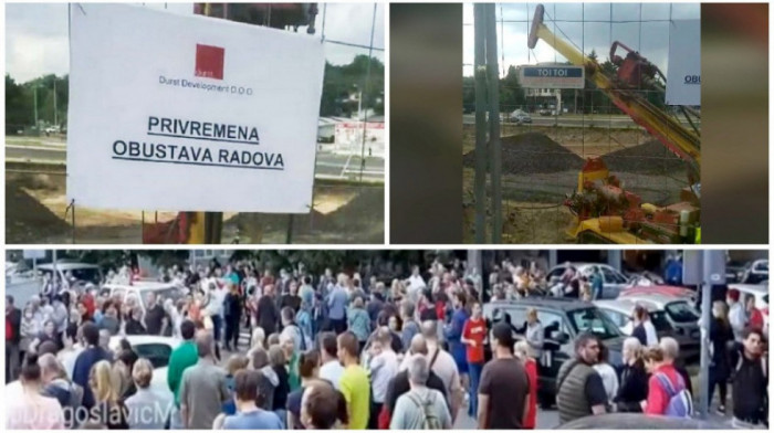 Radovi u Bloku 37: Mašine na gradilištu, radnici tvrde da samo ravnaju teren, stanari ne odustaju od protesta