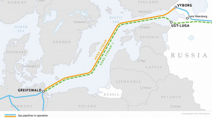 Rusija: Počelo punjenje gasom prvog kraka Severnog toka 2