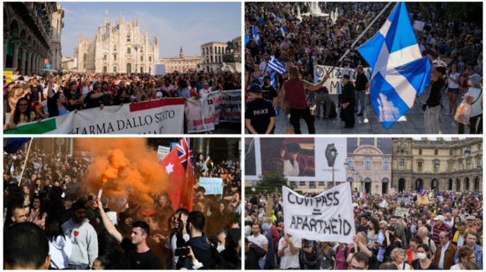 Protesti protiv mera širom Evrope, na ulicama i antivakseri i desničari: Neredi u Francuskoj i Grčkoj, u Italiji neofašistički simboli