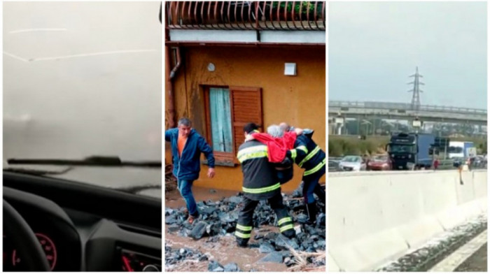 Grad veličine teniske loptice padao u Italiji, ljudi u neverici gledali oštećena vozila