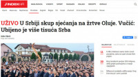 Hrvatski portal Indeks uživo prenosi ceremoniju iz Busija povodom Dan sećanja na žrtve "Oluje"