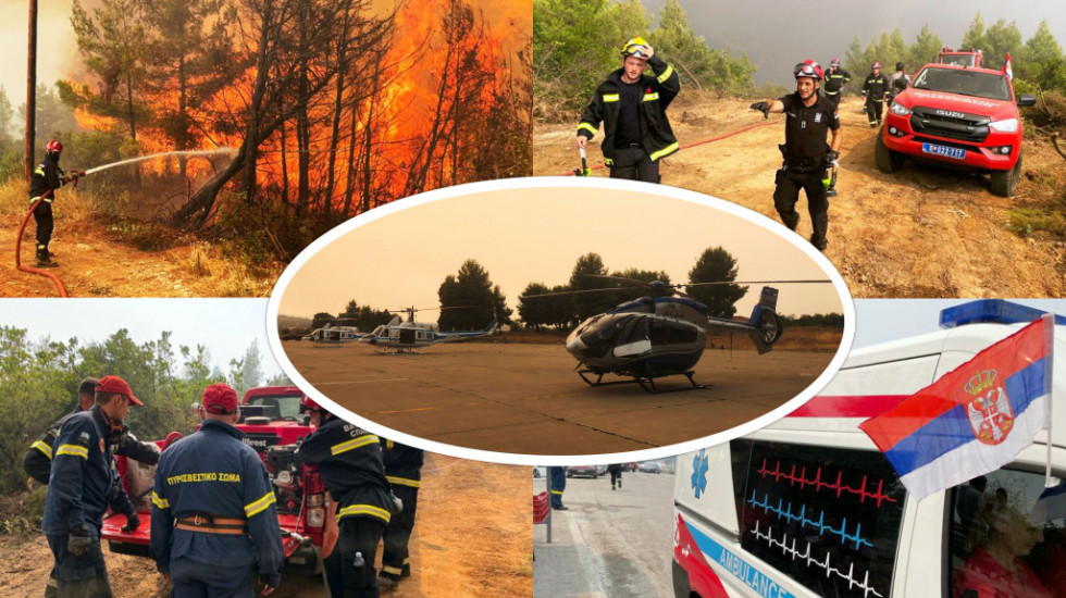 Srpski vatrogasci raspoređeni na Eviju, u pomoć stigla i Helikopterska jedinica