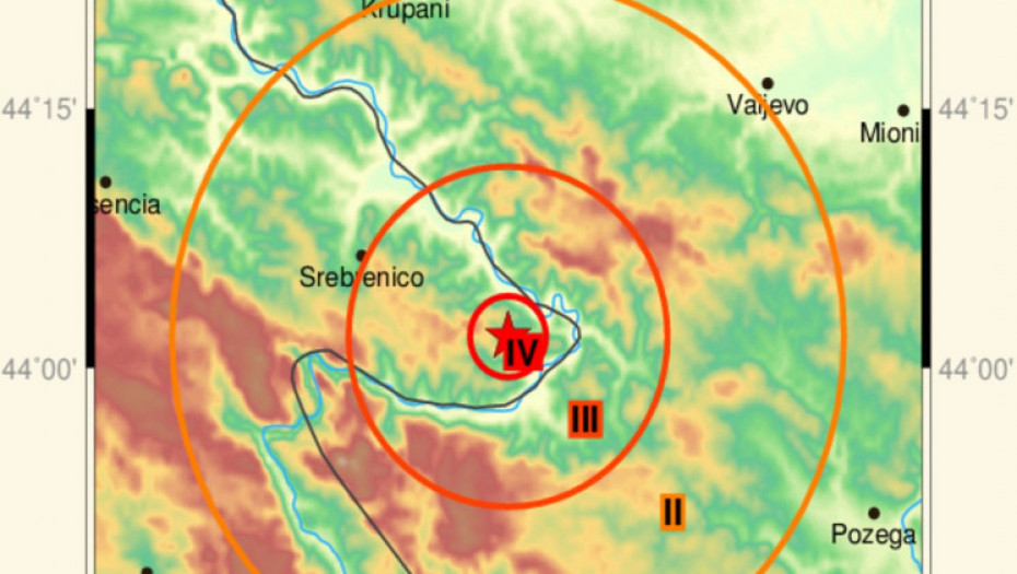Zemljotres kod Bajine Bašte