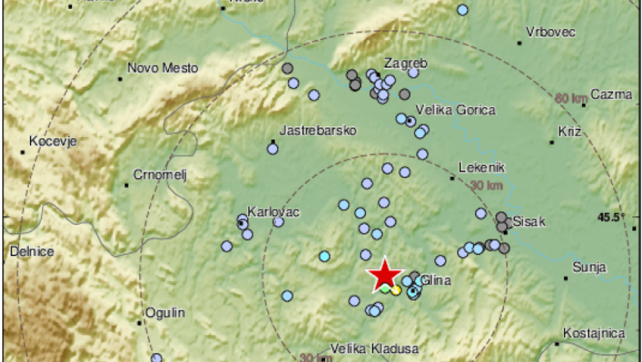 Novi umeren zemljotres kod Gline