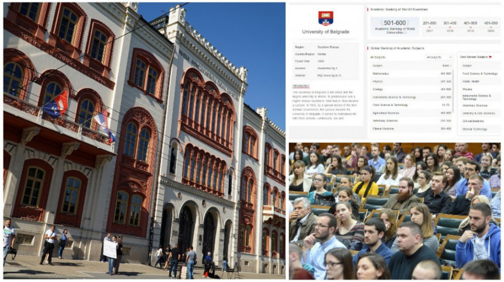 Prvi put ni u prvih 500: Šta je razlog pada Beogradskog univerziteta na Šangajskoj listi