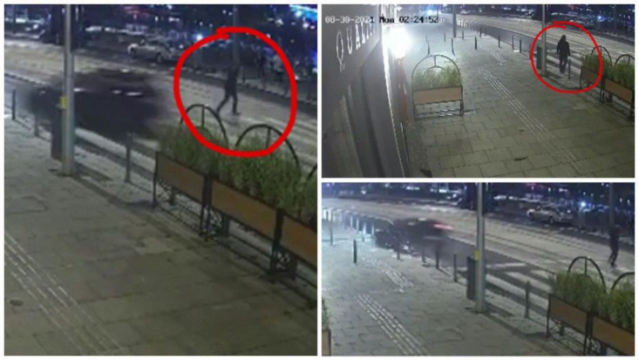 Neverovatan snimak iz Beograda: Pešak "za dlaku" izbegao automobil koji je projurio pored njega i prevrnuo se na krov