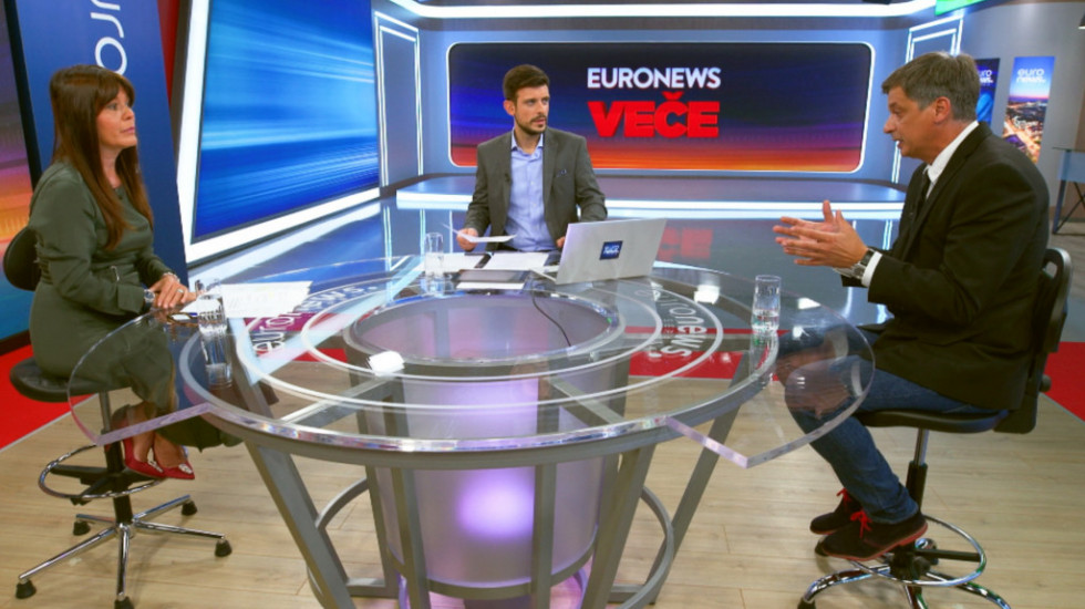 Ko deli medije i koliko su zastupljeni vlast i opozicija: Suzana Vasiljević i Željko Bodrožić u emisiji Euronews veče