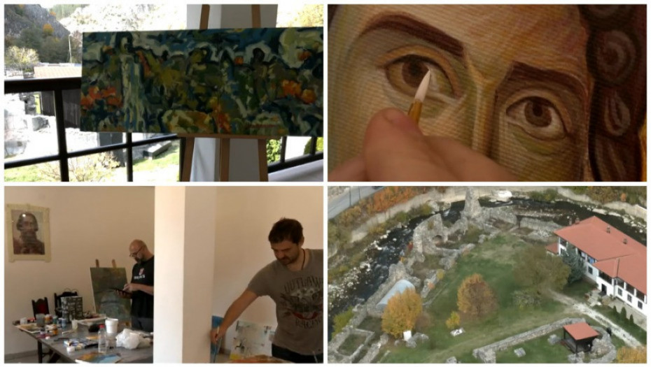 "Jesen u Prizrenu": Likovna kolonija u porti Manastira Svetih Arhangela okupila slikare iz celog regiona