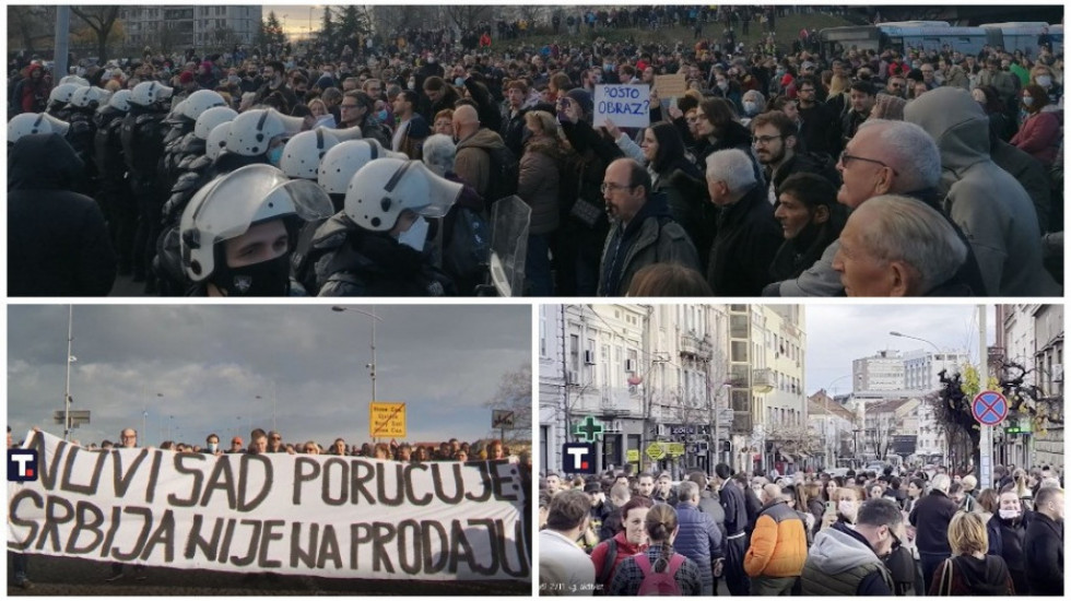 Protesti u više gradova: Višesatne blokade glavnih ulica u Beogradu, incidenti u Novom Sadu i Šapcu