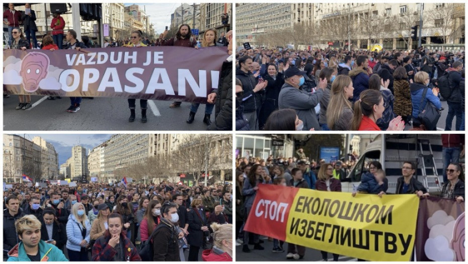 Održan protest protiv zagađenja u Beogradu, okupljeni šetali do "Batuta"