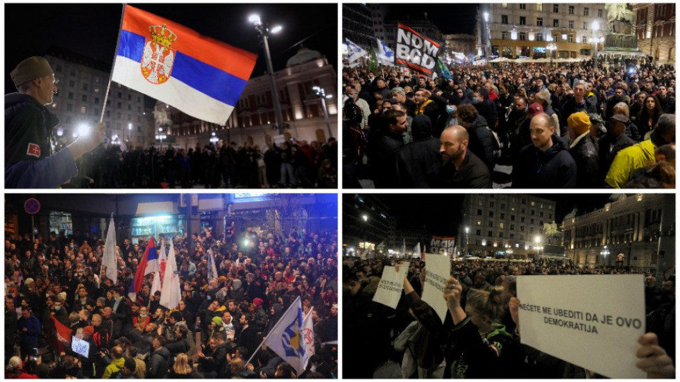 Protest u Beogradu: Okupljeni tražili hitno ukidanje pritvora muškarcu uhapšenom zbog incidenta sa bagerom u Šapcu