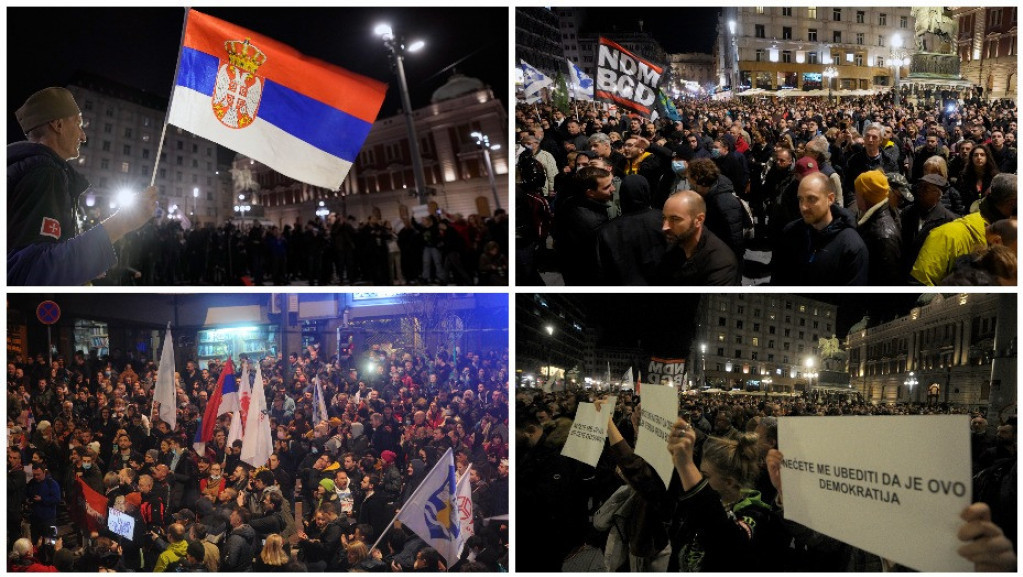 Protest u Beogradu: Okupljeni tražili hitno ukidanje pritvora muškarcu uhapšenom zbog incidenta sa bagerom u Šapcu