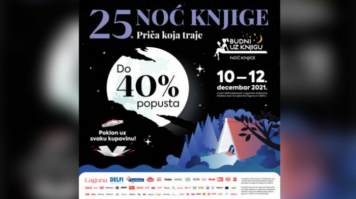 Jubilarna 25. "Noć knjige" od 10. do 12. decembra u 33 grada Srbije i regiona