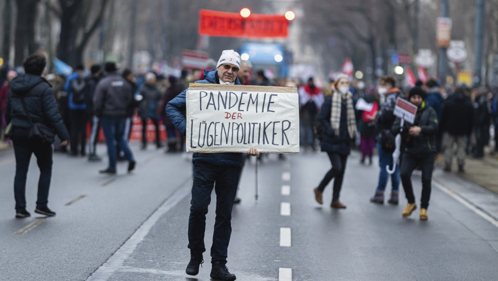 Austrijski zvaničnici očekuju dalju radikalizaciju protesta protiv epidemijskih mera