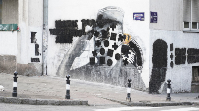 Ponovo uništen mural Ratku Mladiću na Vračaru