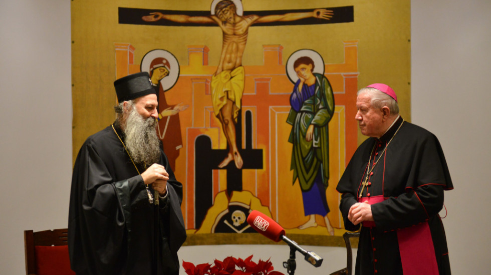 Nadbiskup Hočevar čestitao patrijarhu Porfiriju na liturgiji pomirenja sa Makedonskom pravoslavnom crkvom