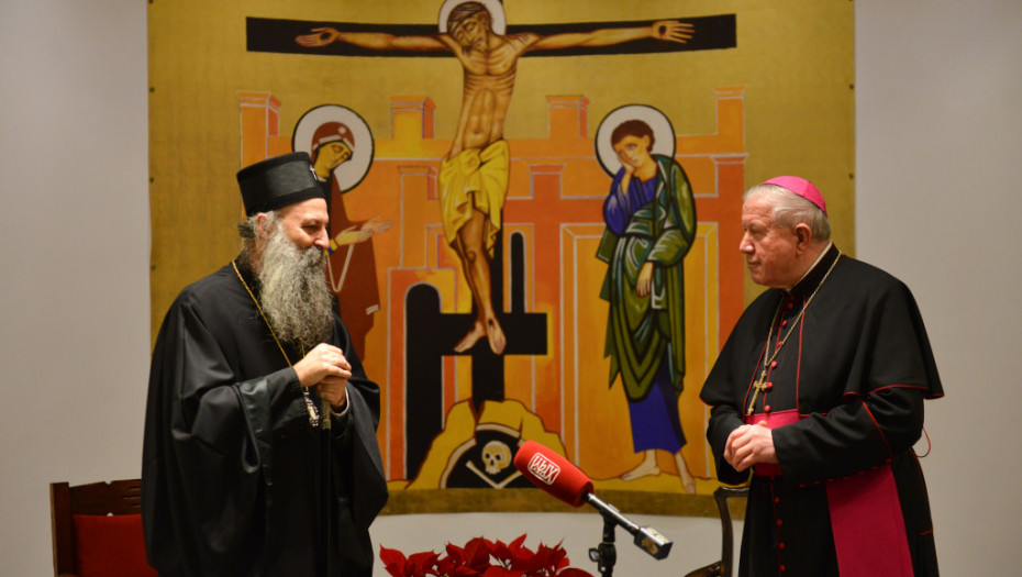 Nadbiskup Hočevar čestitao patrijarhu Porfiriju na liturgiji pomirenja sa Makedonskom pravoslavnom crkvom