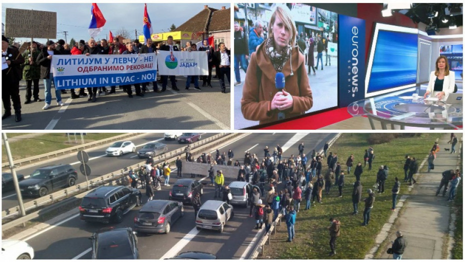 Protesti protiv Rio Tinta - nakratko blokiran jedan smer auto-puta kod Sava centra, blokade kod Loznice i u Novom Sadu