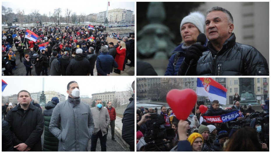 Četvrti dan protesta ispred Skupštine: Porodica Đoković o uslovima u objektu u kome Novak boravi