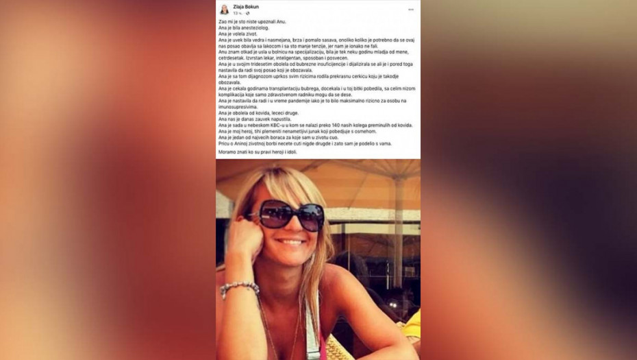 Doktorka Ana Čopoda (41) izgubila bitku sa koronom: "Obolela je od kovida lečeći druge i sad nas je zauvek napustila"