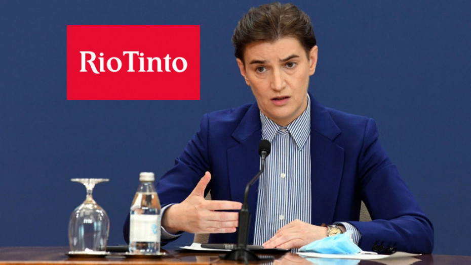 Rio Tinto se oglasio posle odluke Vlade: Zabrinuti smo zbog izjave Brnabić, razmatramo pravne osnove
