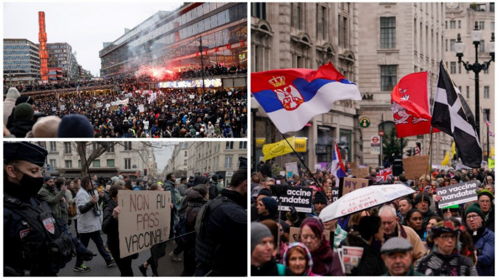 Protesti širom Evrope zbog  uvođenja kovid pasoša i drugih epidemioloških mera