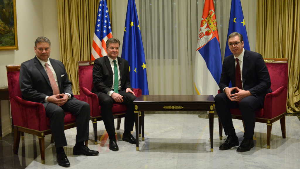 Eskobar i Lajčak s Vučićem o dijalogu i stabilnosti regiona:  EU i SAD dele istu viziju kada je u pitanju dijalog