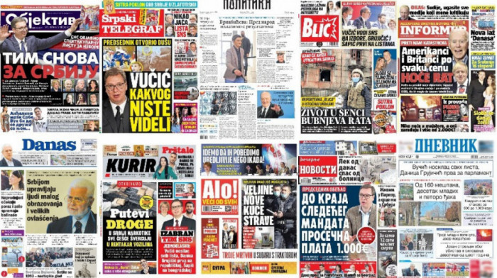 Naslovne strane dnevne štampe za ponedeljak, 14. februar