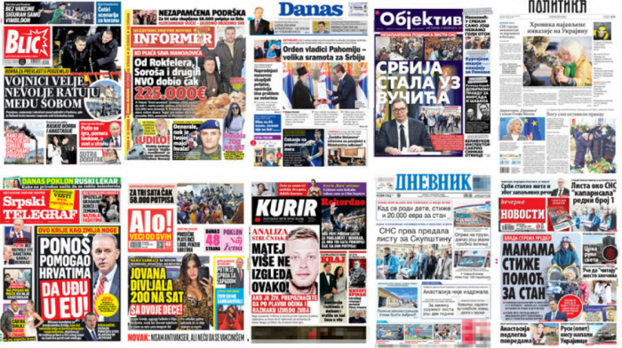 Naslovne strane dnevne štampe za četvrtak, 17. februar