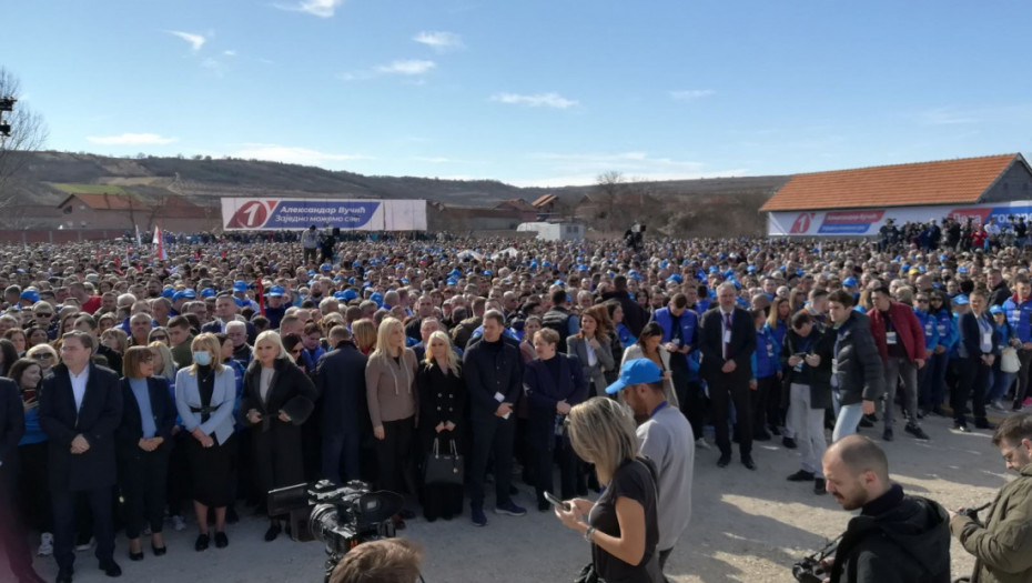 Srpska napredna stranka počinje izbornu kampanju skupom u Merošini, Vučić poručio: "Srbija neće u NATO"