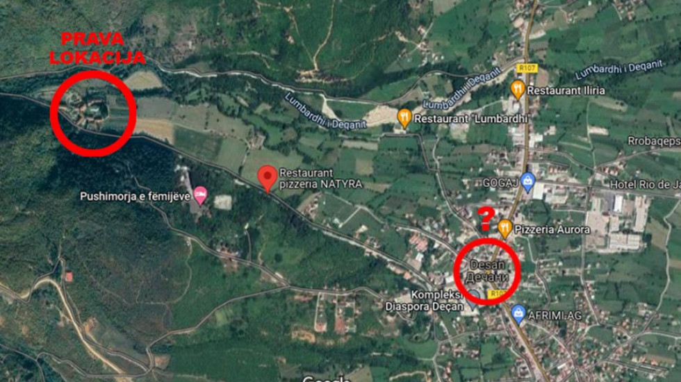 Provokacija ili slučajna greška: Lokacija manastira Visoki Dečani ponovo pomerena na Gugl mapi