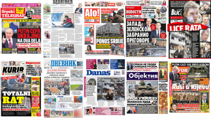 Naslovne strane dnevne štampe za nedelju, 27. februar