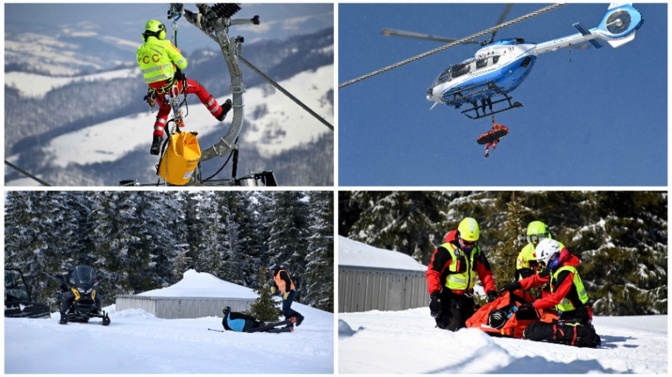 Helikopteri Vojske, GSS i radnici Skijališa u zajedničkoj vežbi na Kopaoniku: Spremni za spasavanje u zimskim uslovima