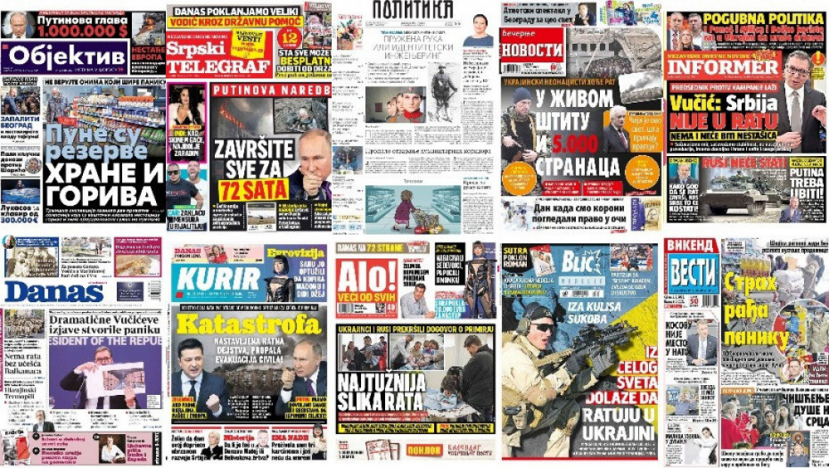 Naslovne strane dnevne štampe za nedelju, 6. mart