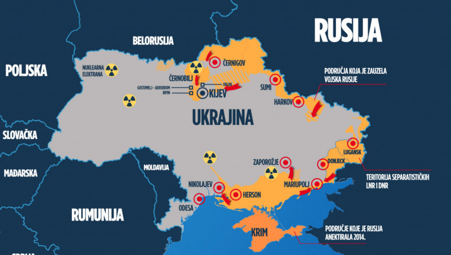 Rat u Ukrajini na tri fronta: Šta je sve Rusija do sada osvojila