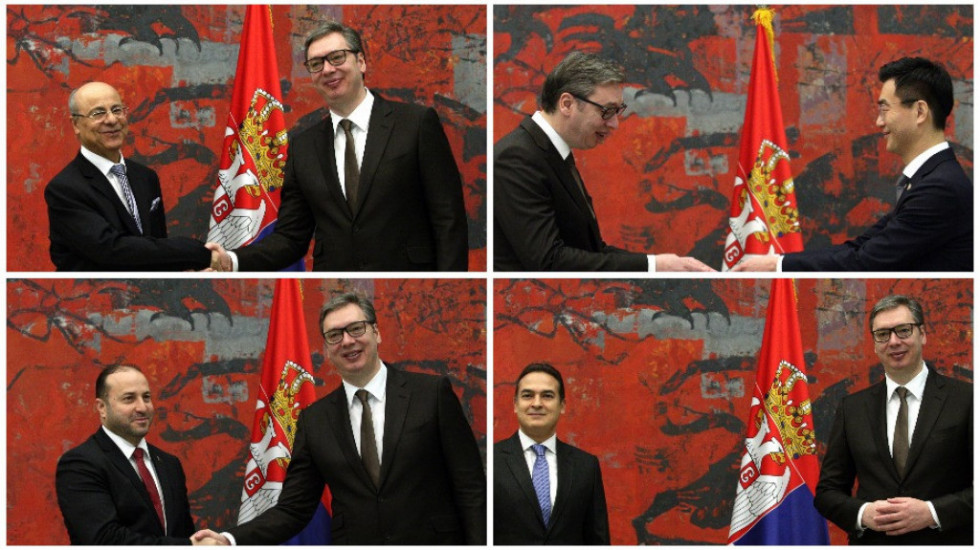 Vučić danas primio akreditive četiri diplomate - u Srbiji novi ambasadori Libije, Koreje, Alžira i Egipta
