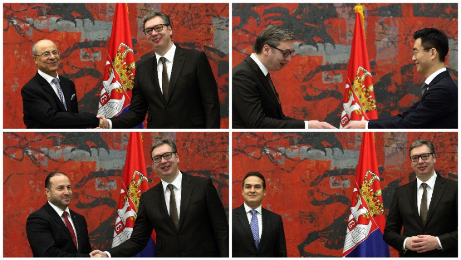 Vučić danas primio akreditive četiri diplomate - u Srbiji novi ambasadori Libije, Koreje, Alžira i Egipta