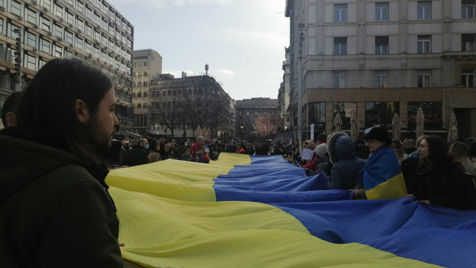 "Grad u kom sam živeo više ne postoji": Antiratni skup u Beogradu, podrška narodu Ukrajine i "borbi protiv diktatora"