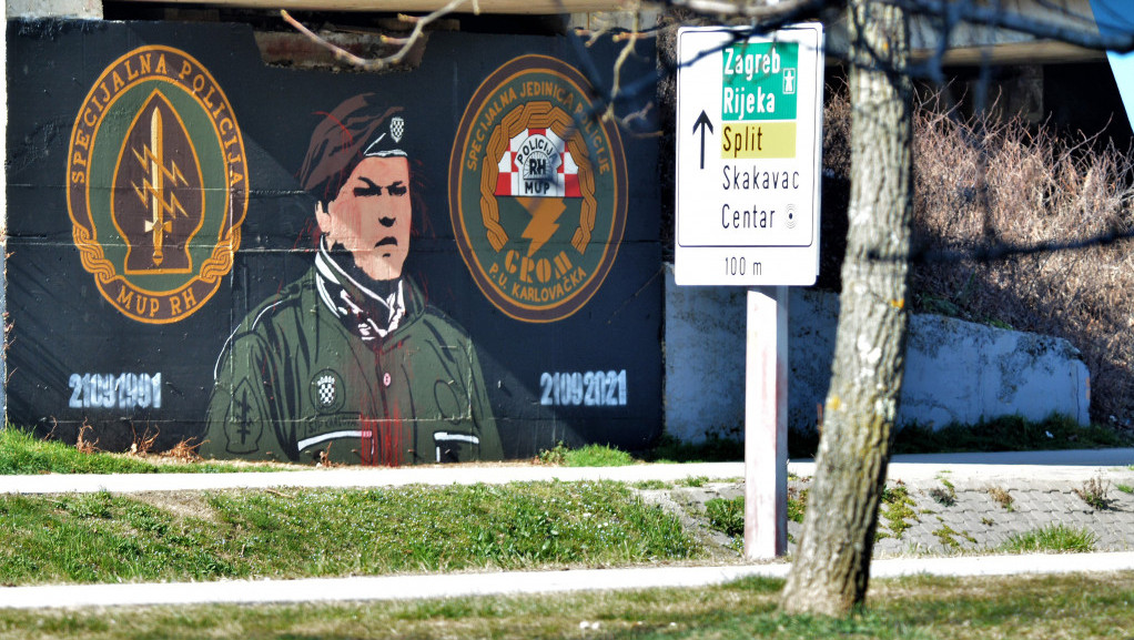 Hrvatsko udruženje Specijalne jedinice policije odbilo da ukloni mural sa likom ratnog zločinca