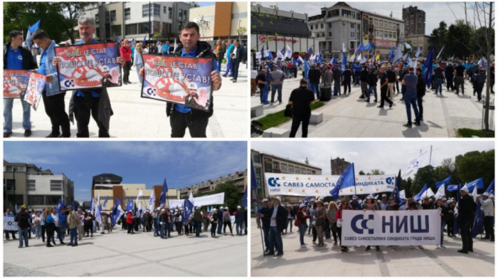 Protest radnika u Leskovcu: "Naš je stav, poštujte Ustav"