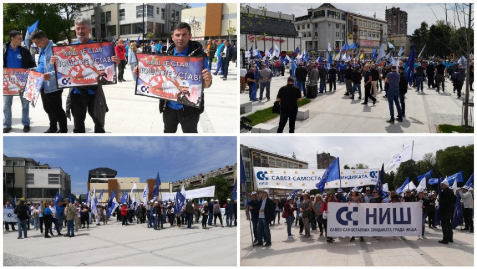 Protest radnika u Leskovcu: "Naš je stav, poštujte Ustav"