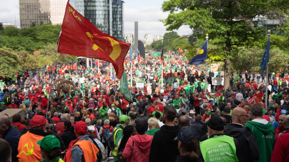 "Nacionalni štrajk" u Briselu: Više od 70.000 radnika protestovalo zbog naglo rastućih troškova života
