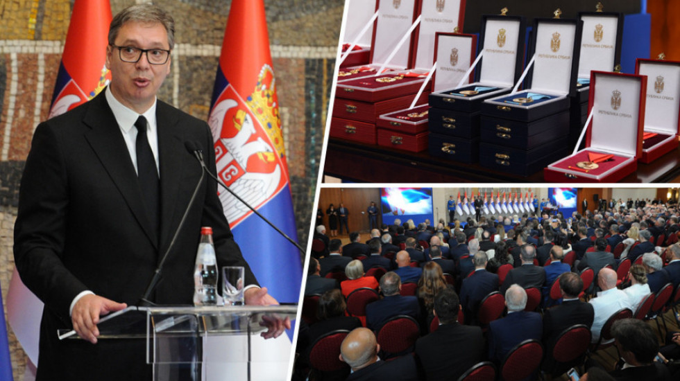 Vučić uručio Vidovdanska odlikovanja Fajnsu, Bikoviću, Piksiju, Bočeliju, Smajlović, Pešiću...