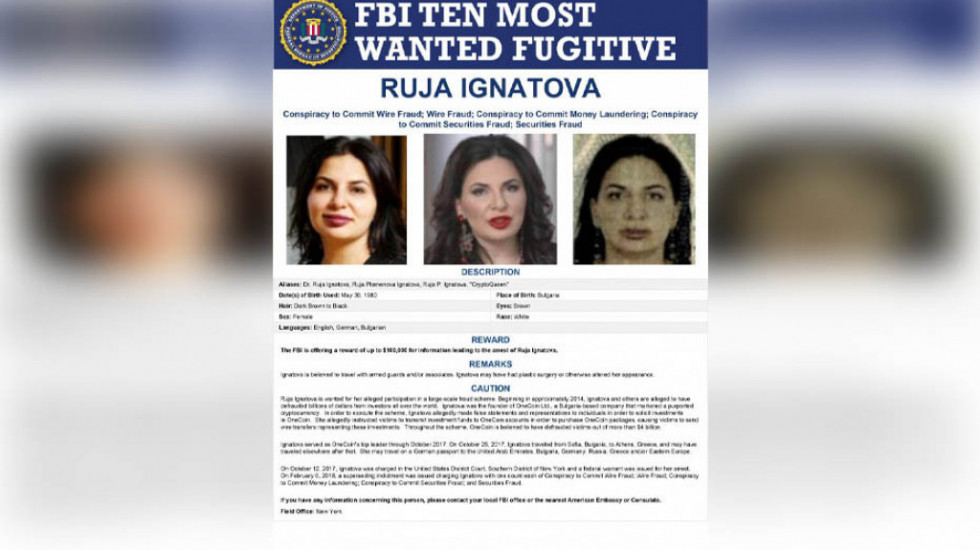 Jedina žena na FBI listi najtraženijih kriminalaca: Ko je Ruža Ignjatova koju zovu "nestala kriptokraljica"
