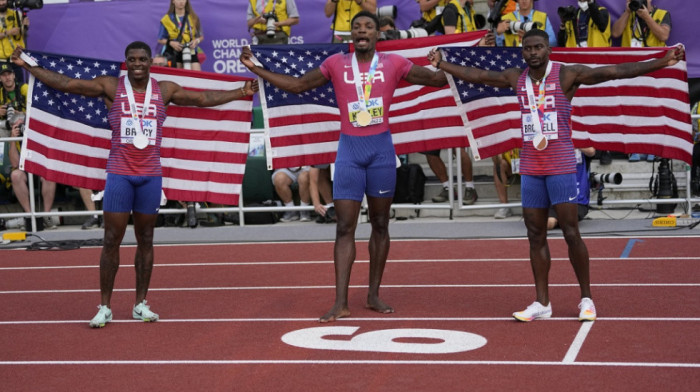 Američki sprinteri na SP prvi put posle 1991. osvojili sve tri medalje na 100 metara