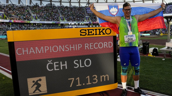 Slovenac Kristjan Čeh uz rekord šampionata osvojio zlato u disku na SP u Oregonu