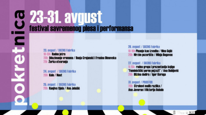 Festival savremenog plesa i performansa od 23. avgusta u Novom Sadu